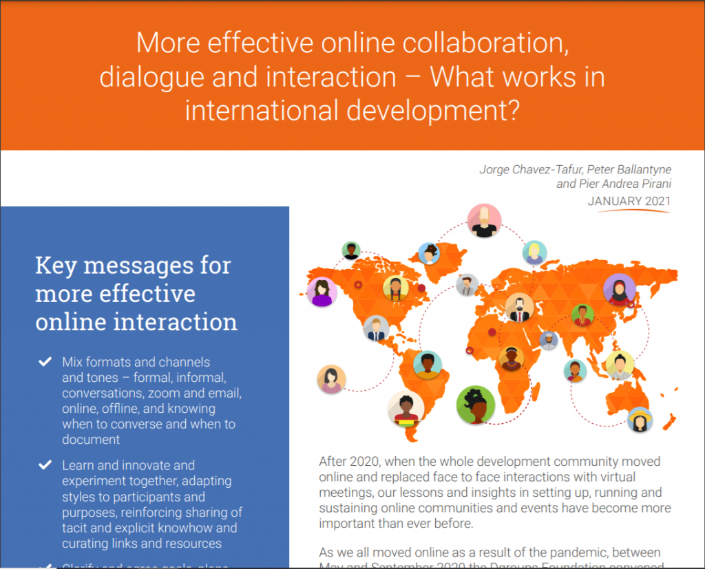 Dgroups Briefing - More effective online collaboration, dialogue and interaction in international development